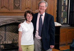 Susan Maurer Mudd with English Professor Dayton Haskin